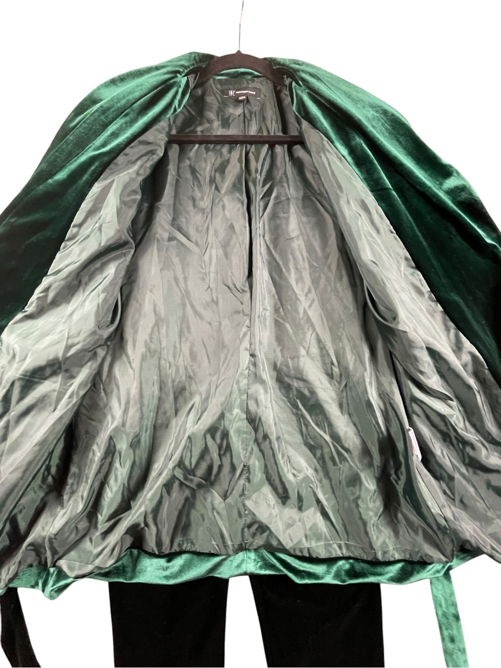 INC Int'l Concepts Emerald Velvet Chic Elegant Holiday Fun Wrap Blazer Pant Set - Picture 3 of 16